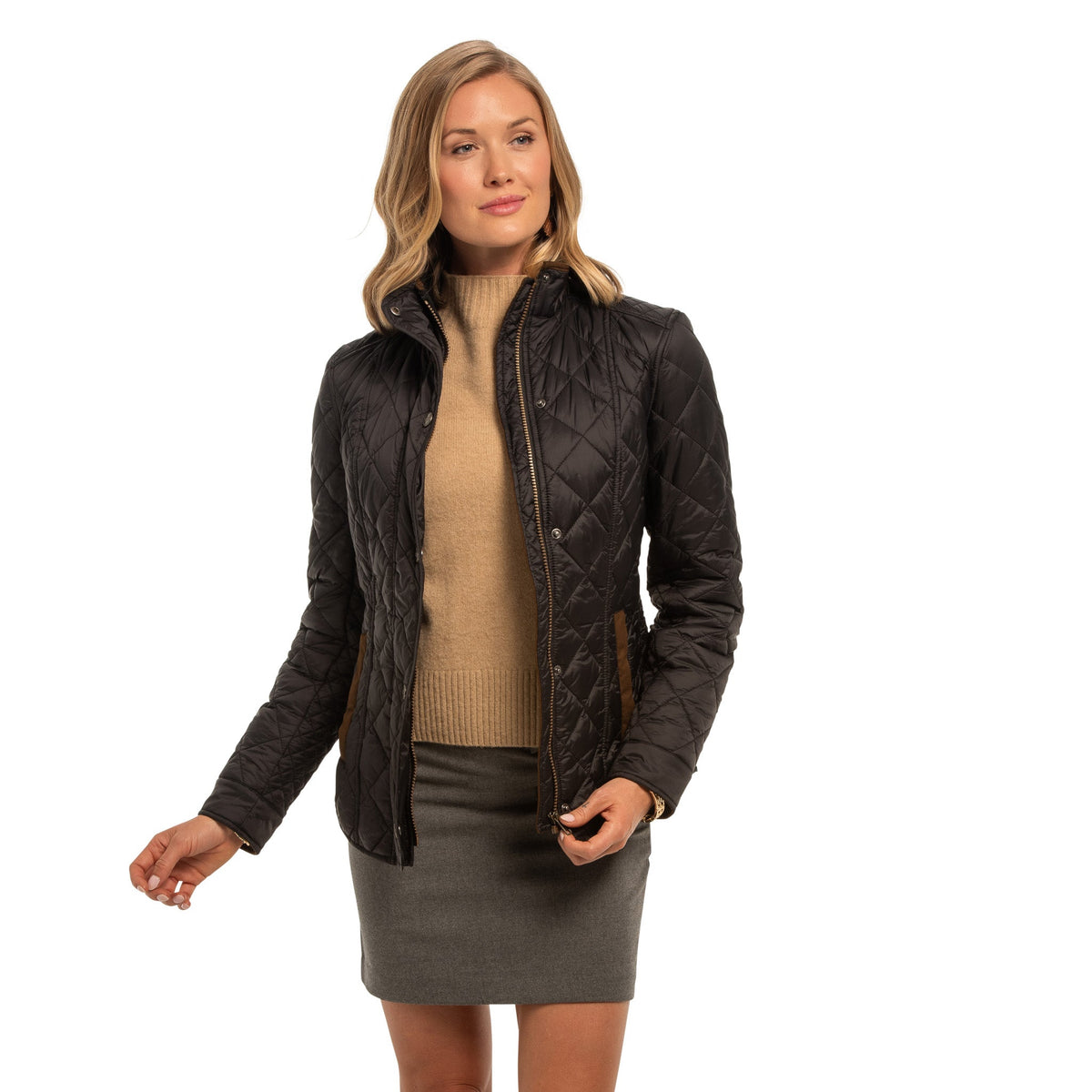 Georgia Quilted Nylon Jacket - Black