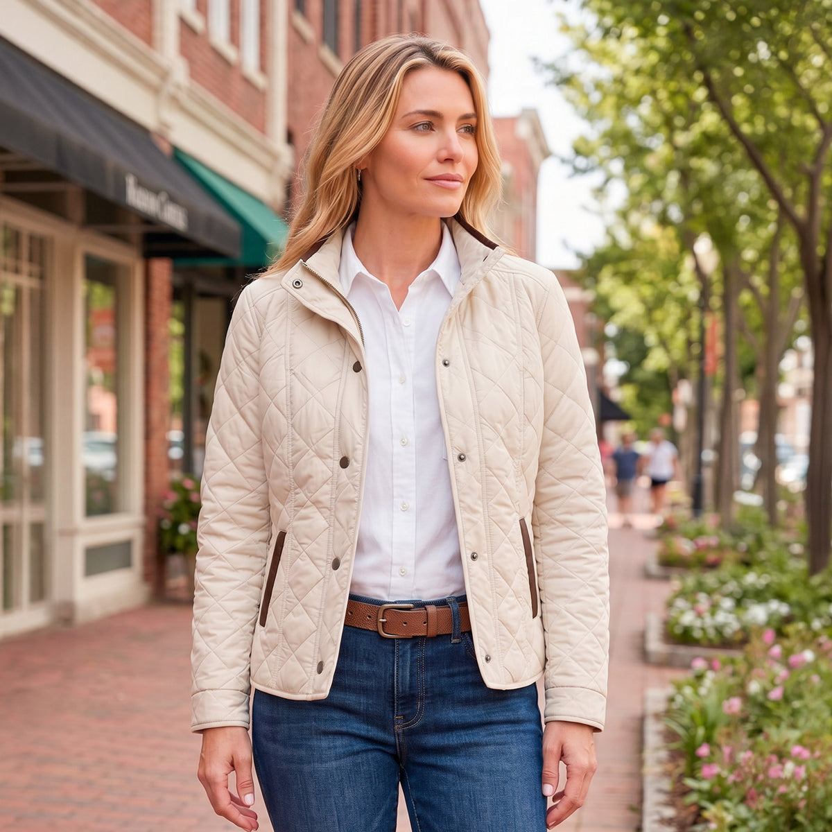 Georgia Quilted Nylon Jacket - Snow