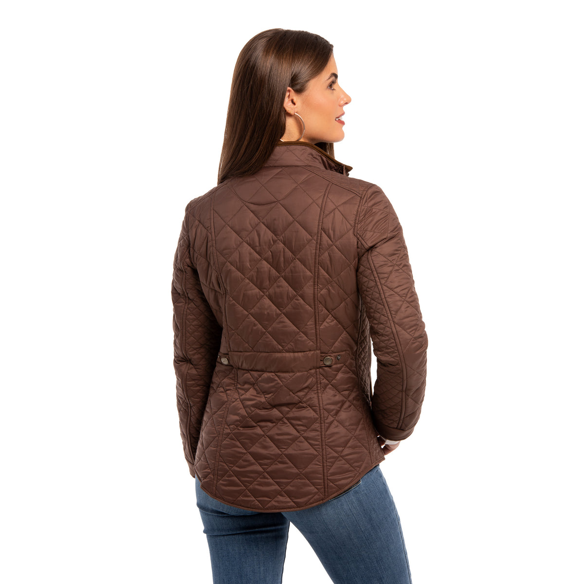 Georgia Quilted Nylon Jacket - Chocolate Brown