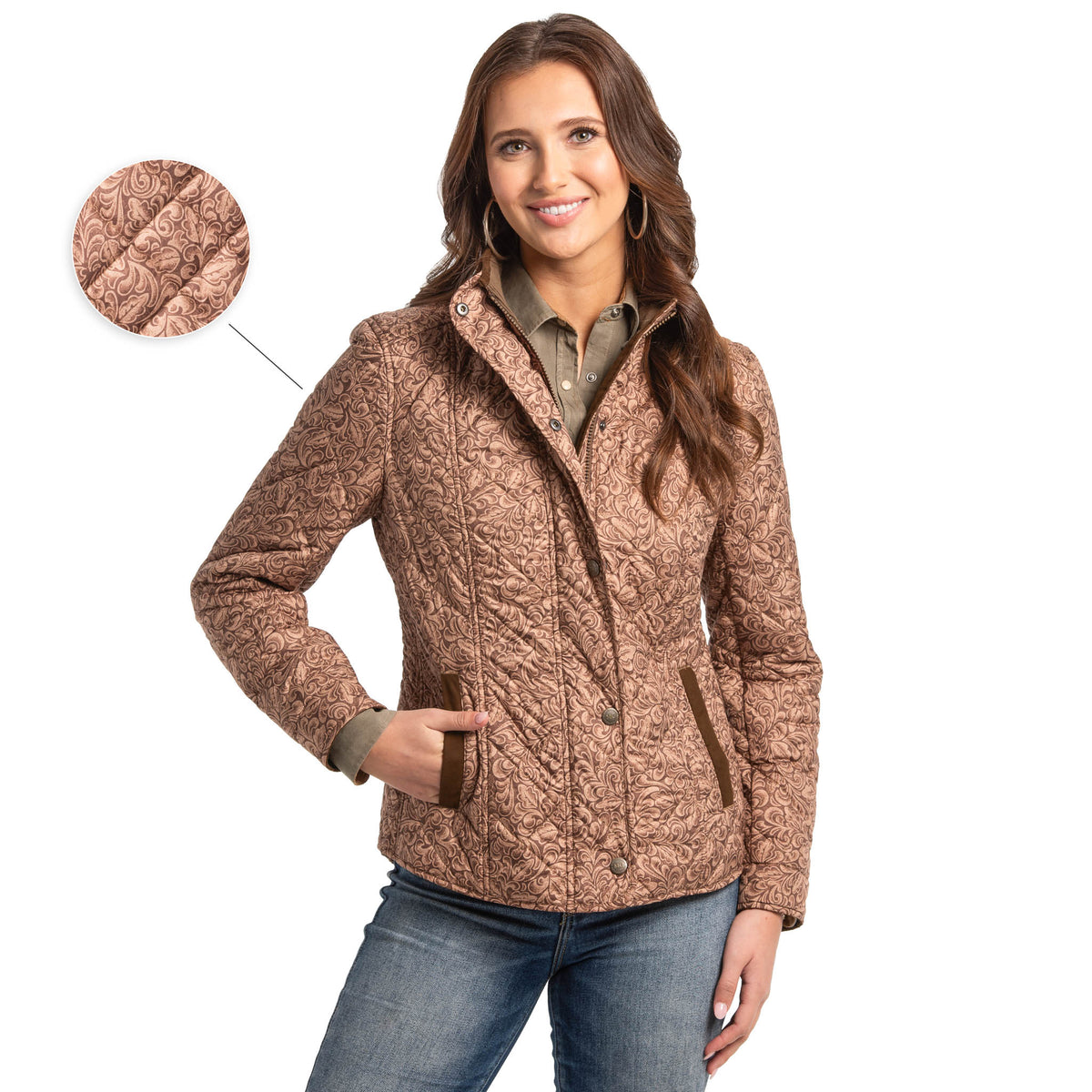 Georgia Tooled Quilted Nylon Jacket