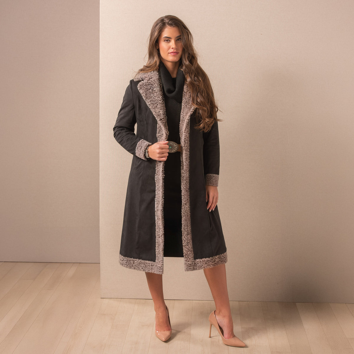 Grace Microsuede Maxi Coat