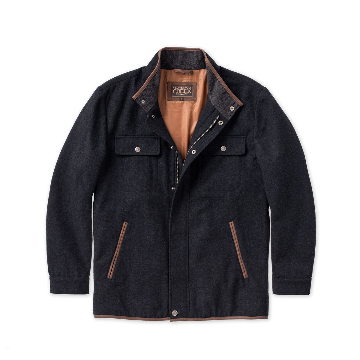 Grayson Wool Blend Shirt Jacket - Navy