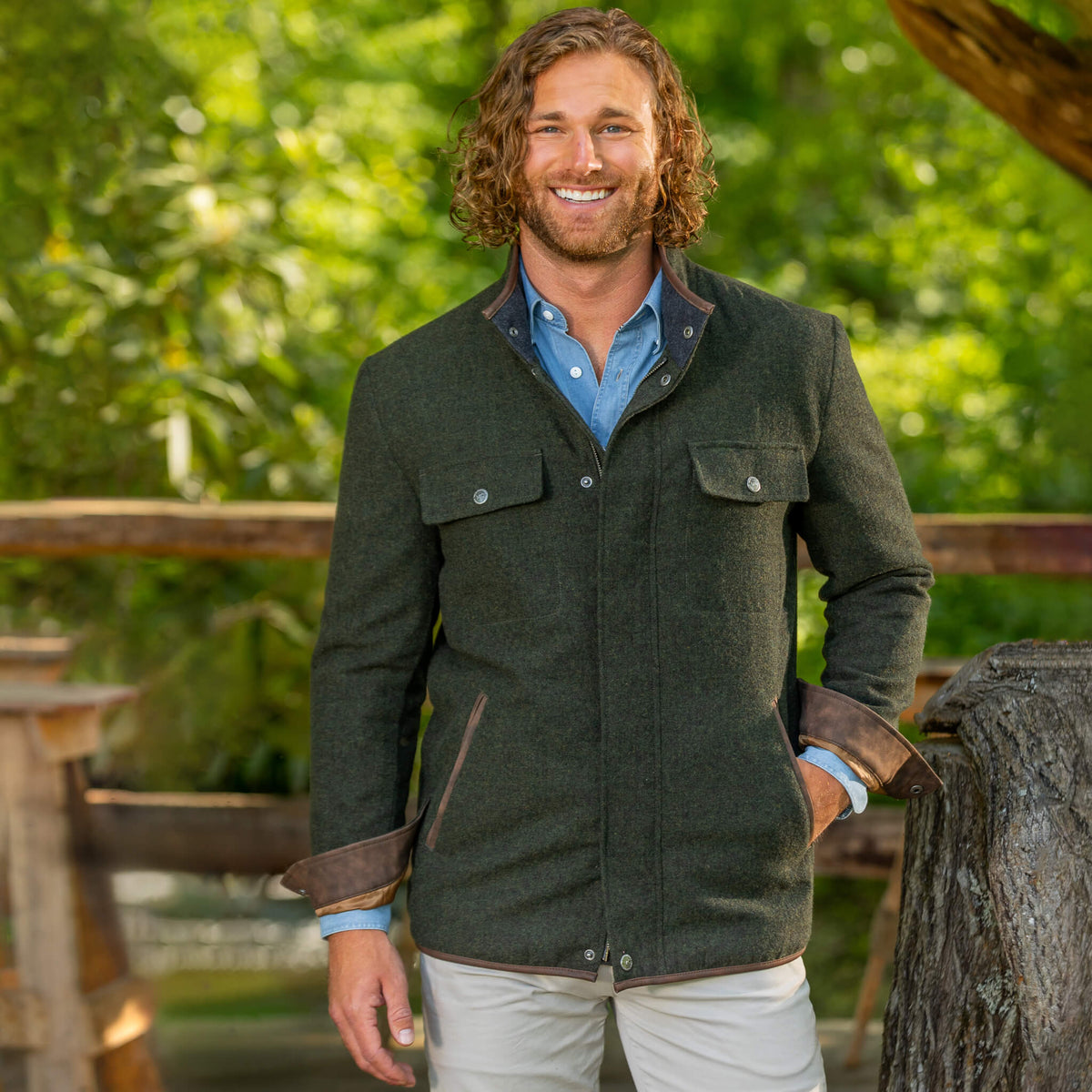 Grayson Wool Blend Shirt Jacket - Navy