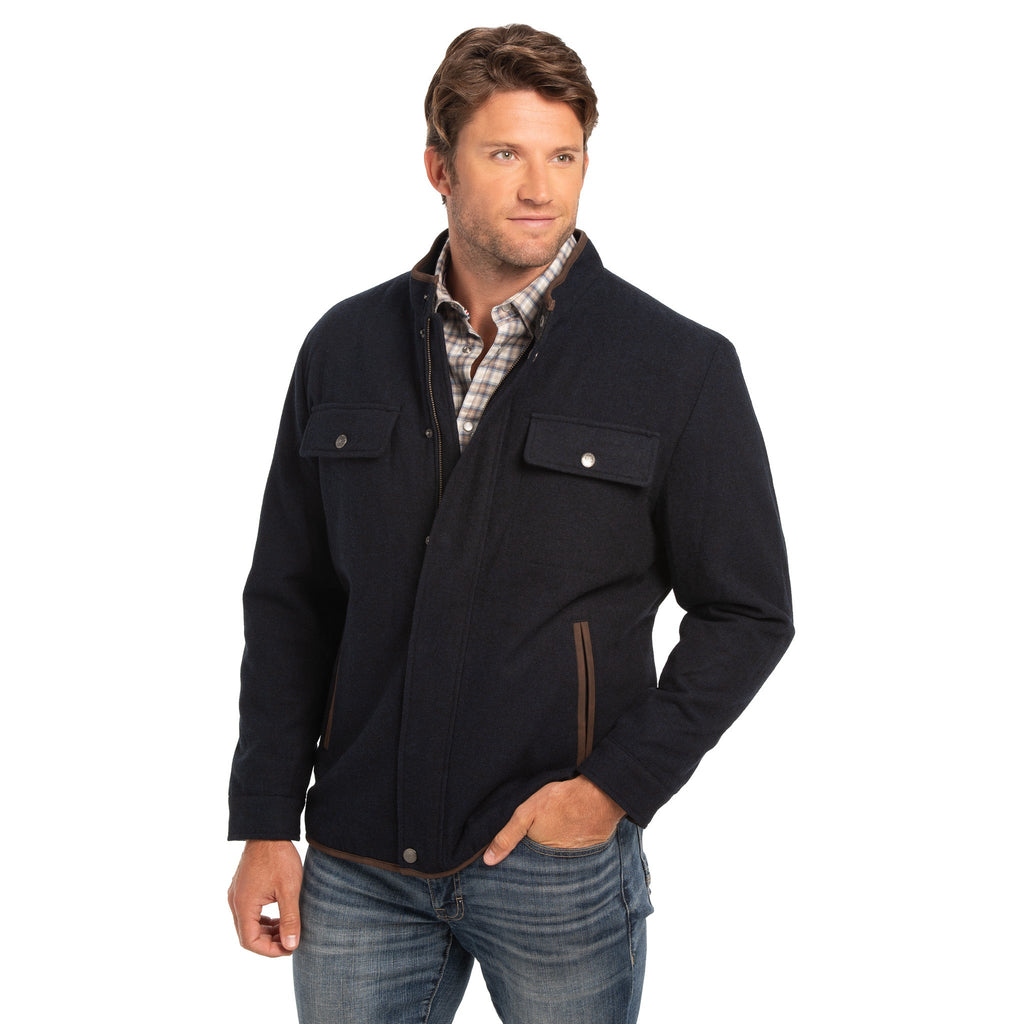 Grayson Wool Blend Shirt Jacket - Navy - Madison Creek Outfitters