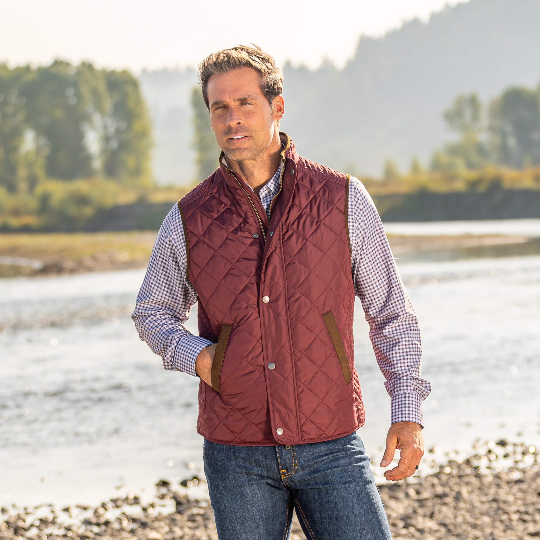 Greenville Diamond Quilted Nylon Vest - Madison Creek Outfitters