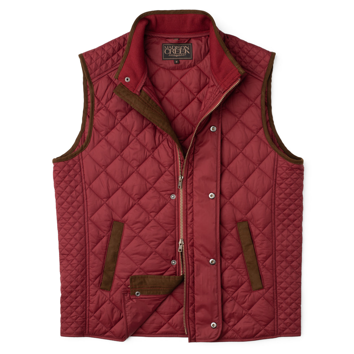 Greenville Diamond Quilted Nylon Vest - Garnet