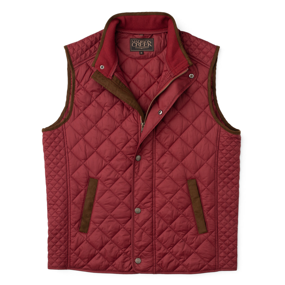 Greenville Diamond Quilted Nylon Vest - Garnet