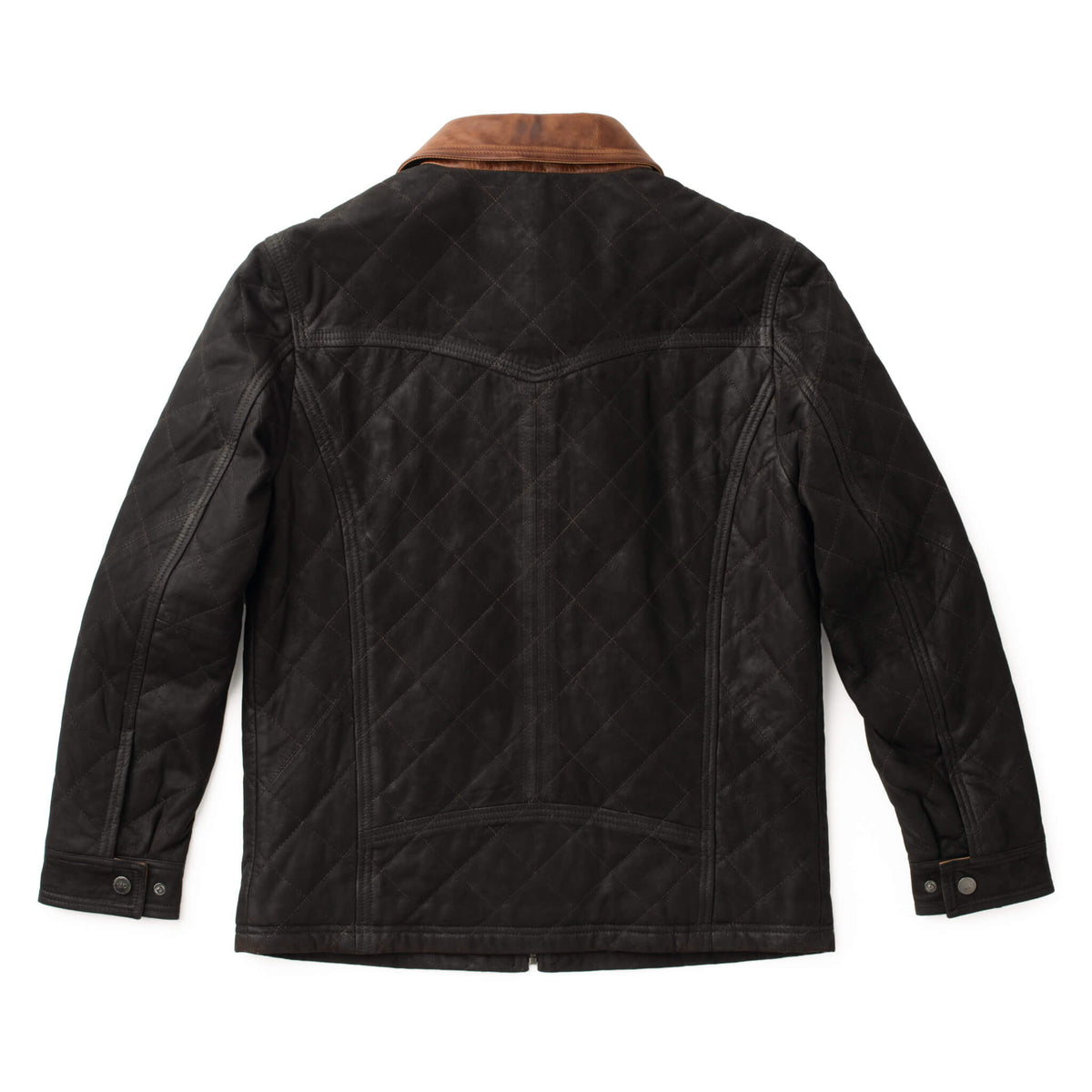 Hickory Quilted Waxed Goat Suede Leather Jacket