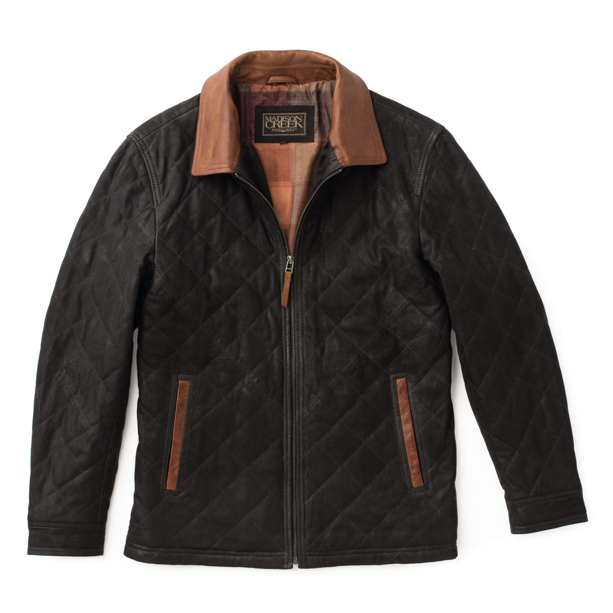 Hickory Quilted Waxed Goat Suede Leather Jacket