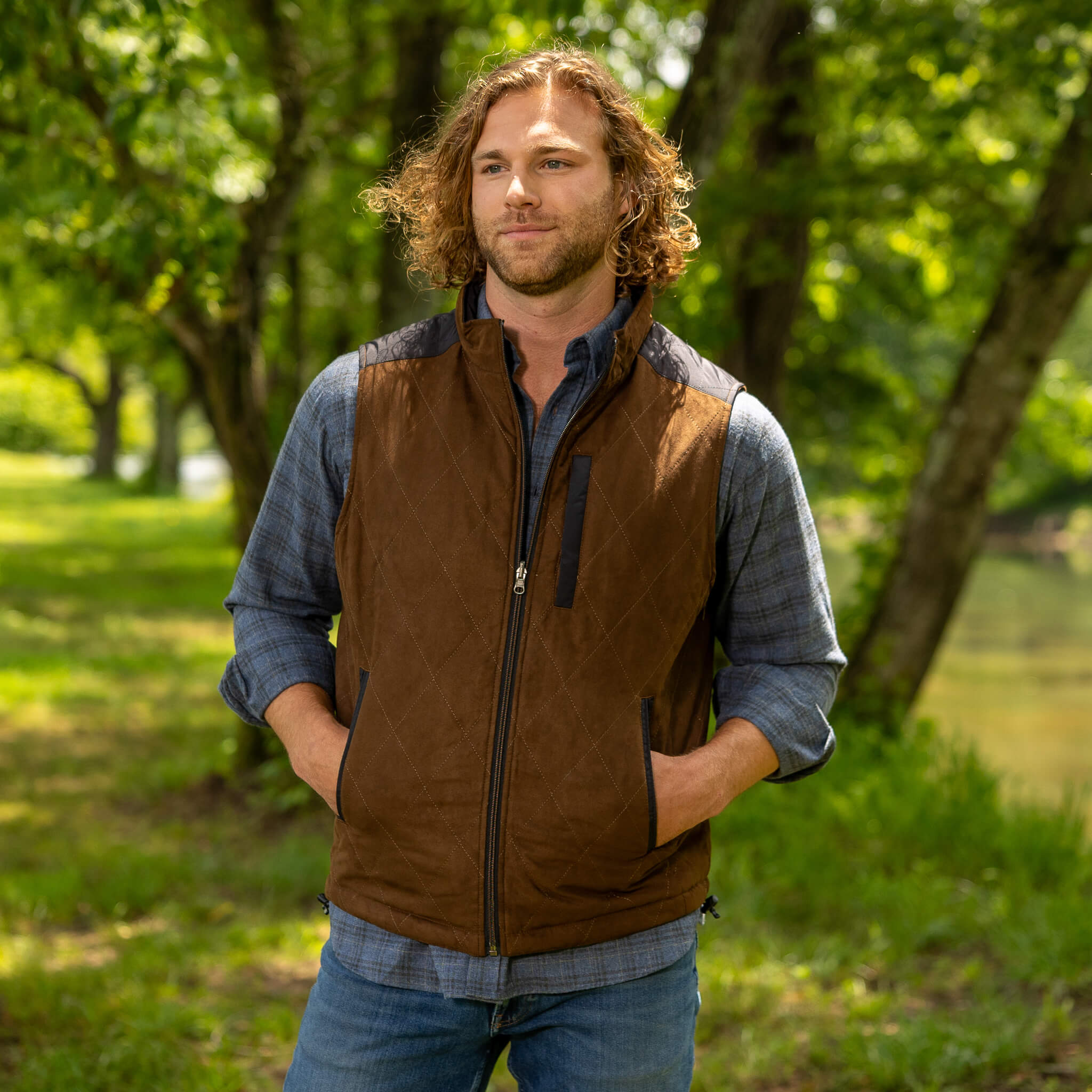 High Point Nylon & Microsuede Reversible Vest - Madison Creek Outfitters