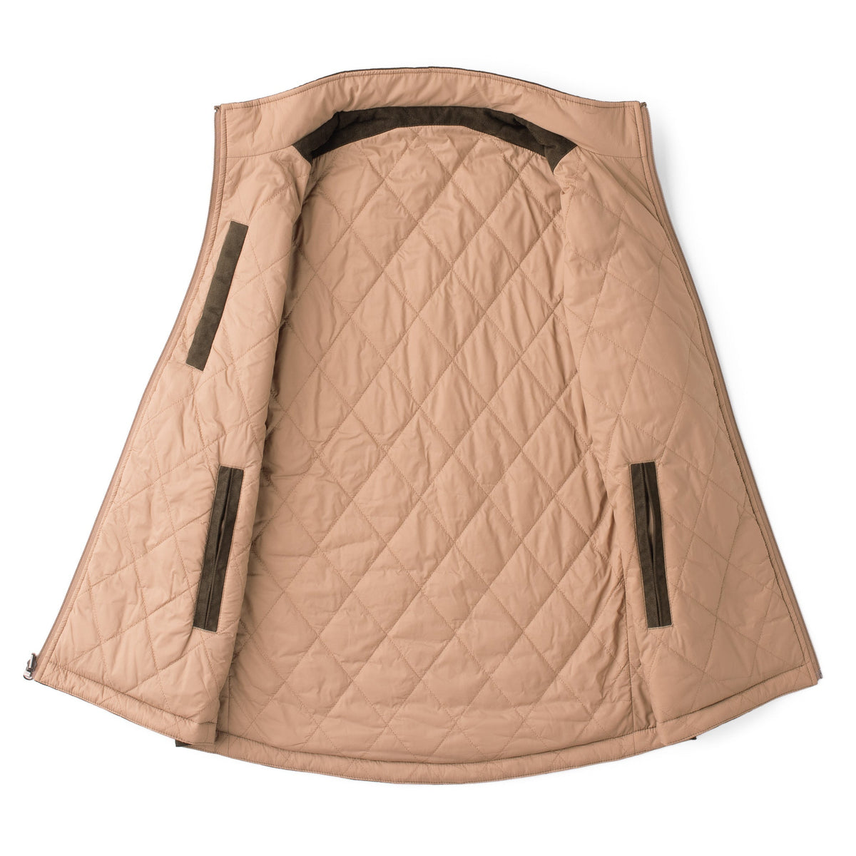 High Point Nylon & Microsuede Reversible Vest - Whiskey / Navy