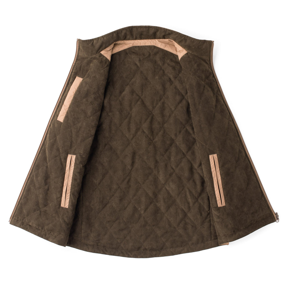 High Point Nylon & Microsuede Reversible Vest - Whiskey / Navy