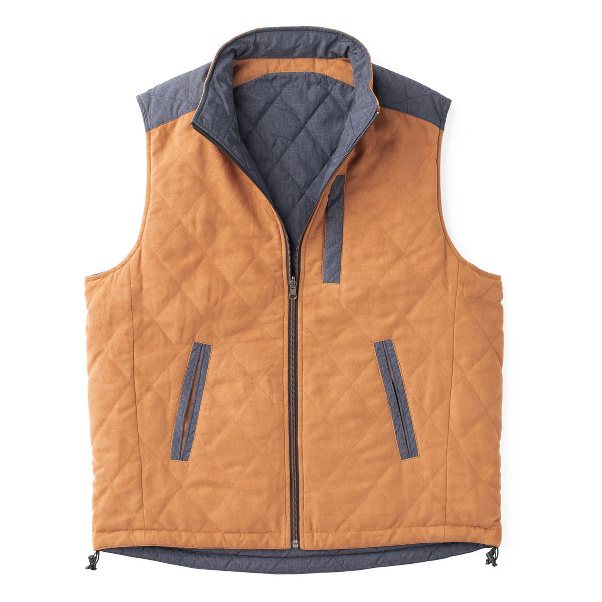 High Point Nylon & Microsuede Reversible Vest - Olive / Taupe