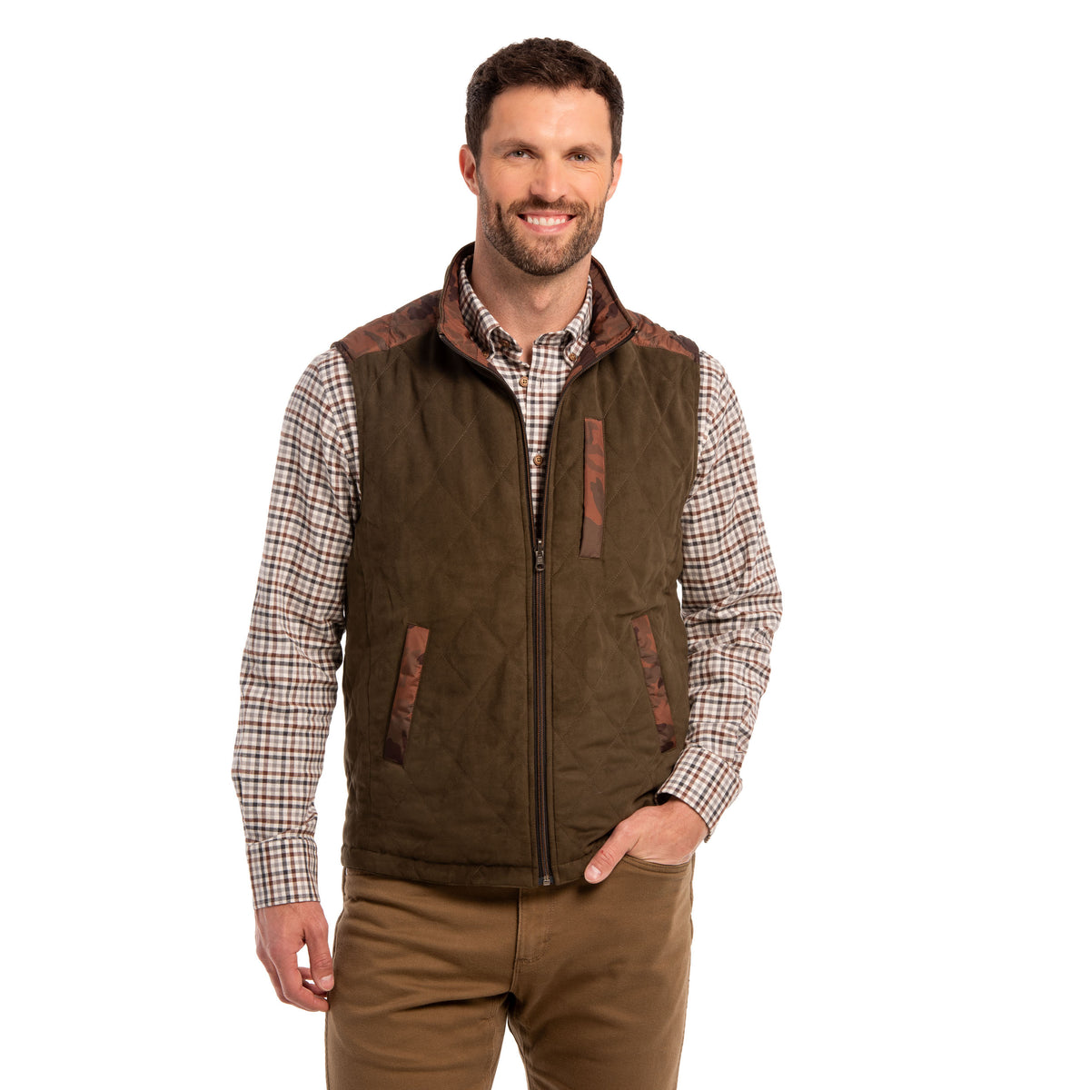 High Point Reversible Vest - Olive/Vintage Camo