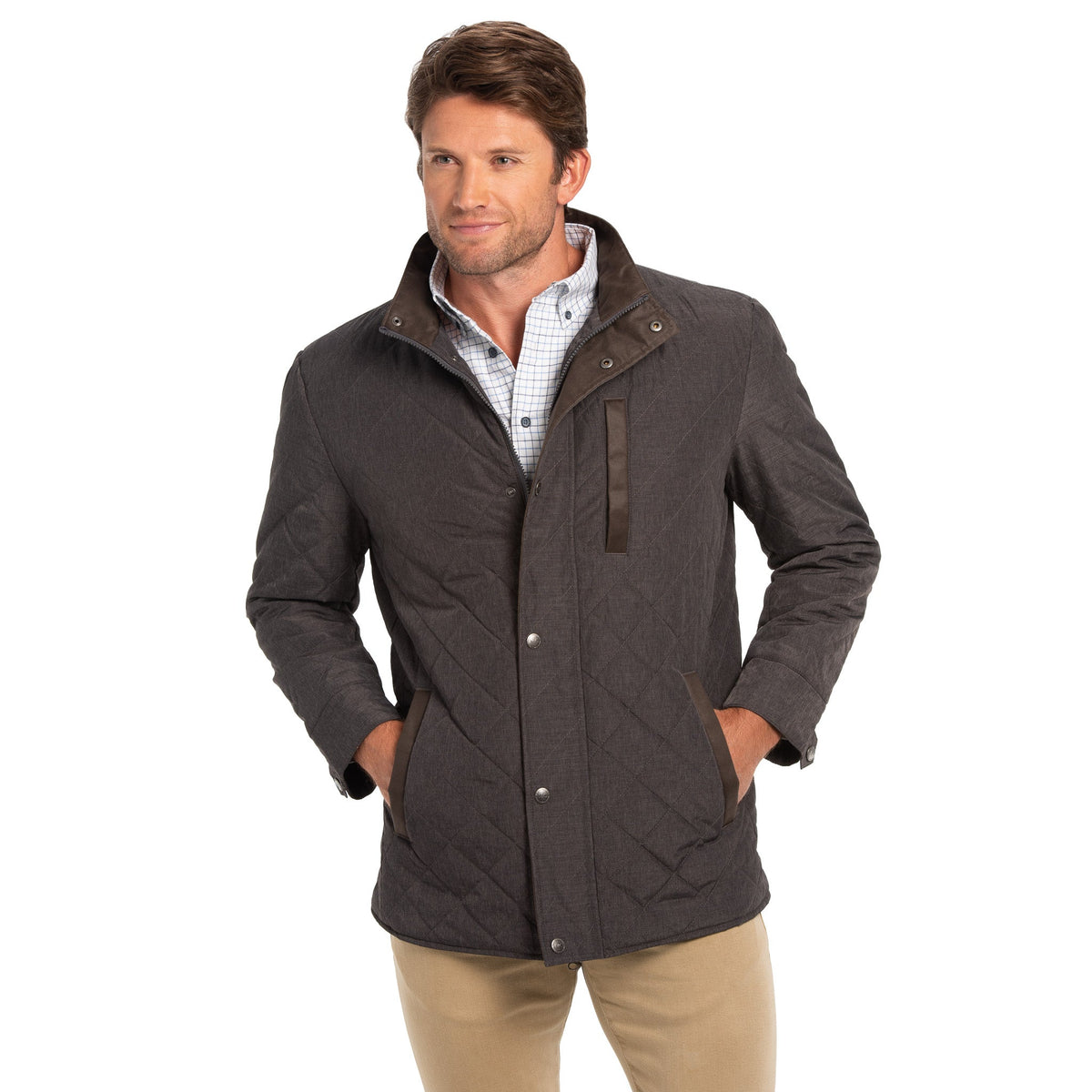 Highlands Diamond Quilted Nylon Jacket - Steel Grey