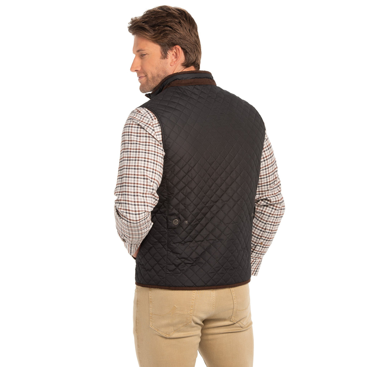Houston Diamond Quilted Nylon Vest - Black