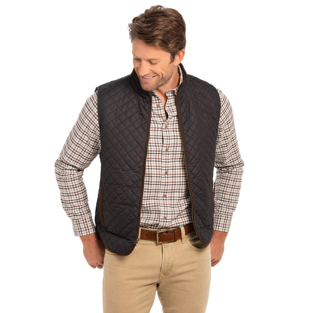 Houston Diamond Quilted Nylon Vest - Black