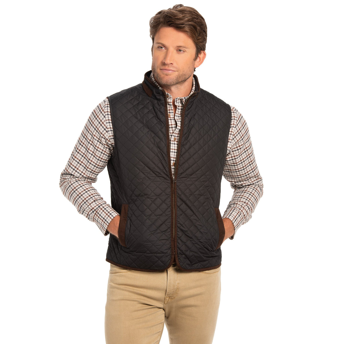 Houston Diamond Quilted Nylon Vest - Black