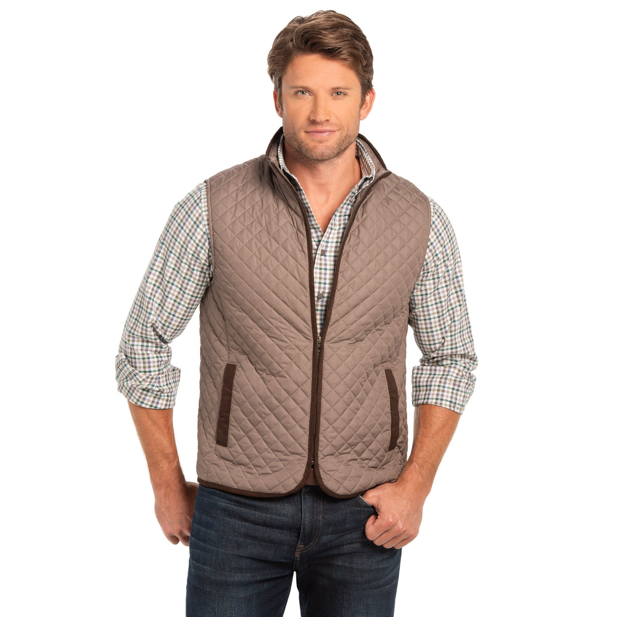 Houston Diamond Quilted Nylon Vest - Copper