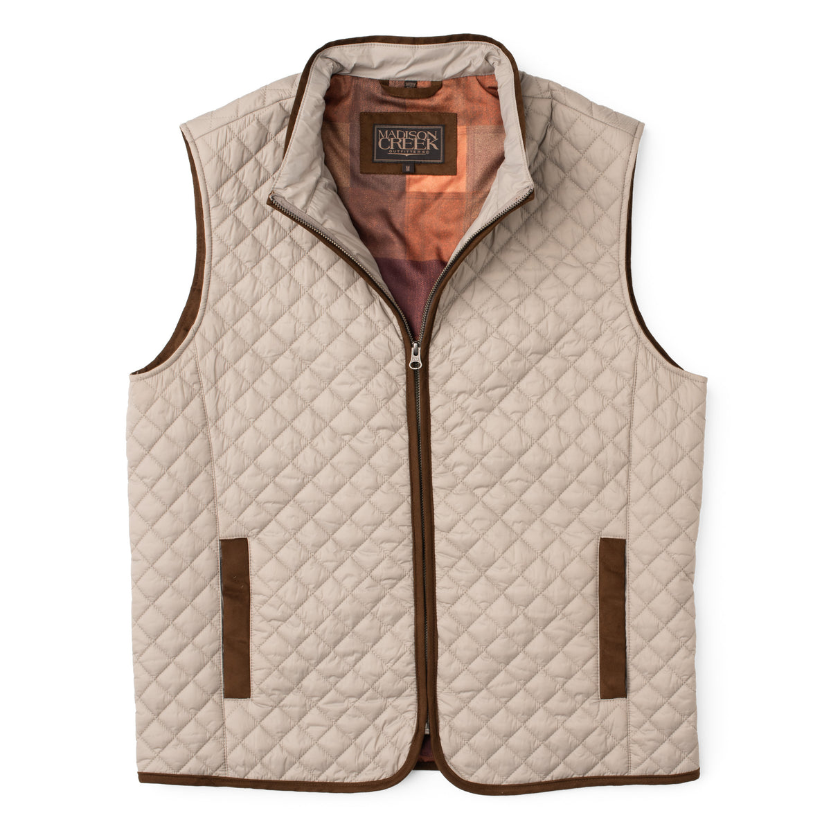 Houston Diamond Quilted Nylon Vest - Taupe