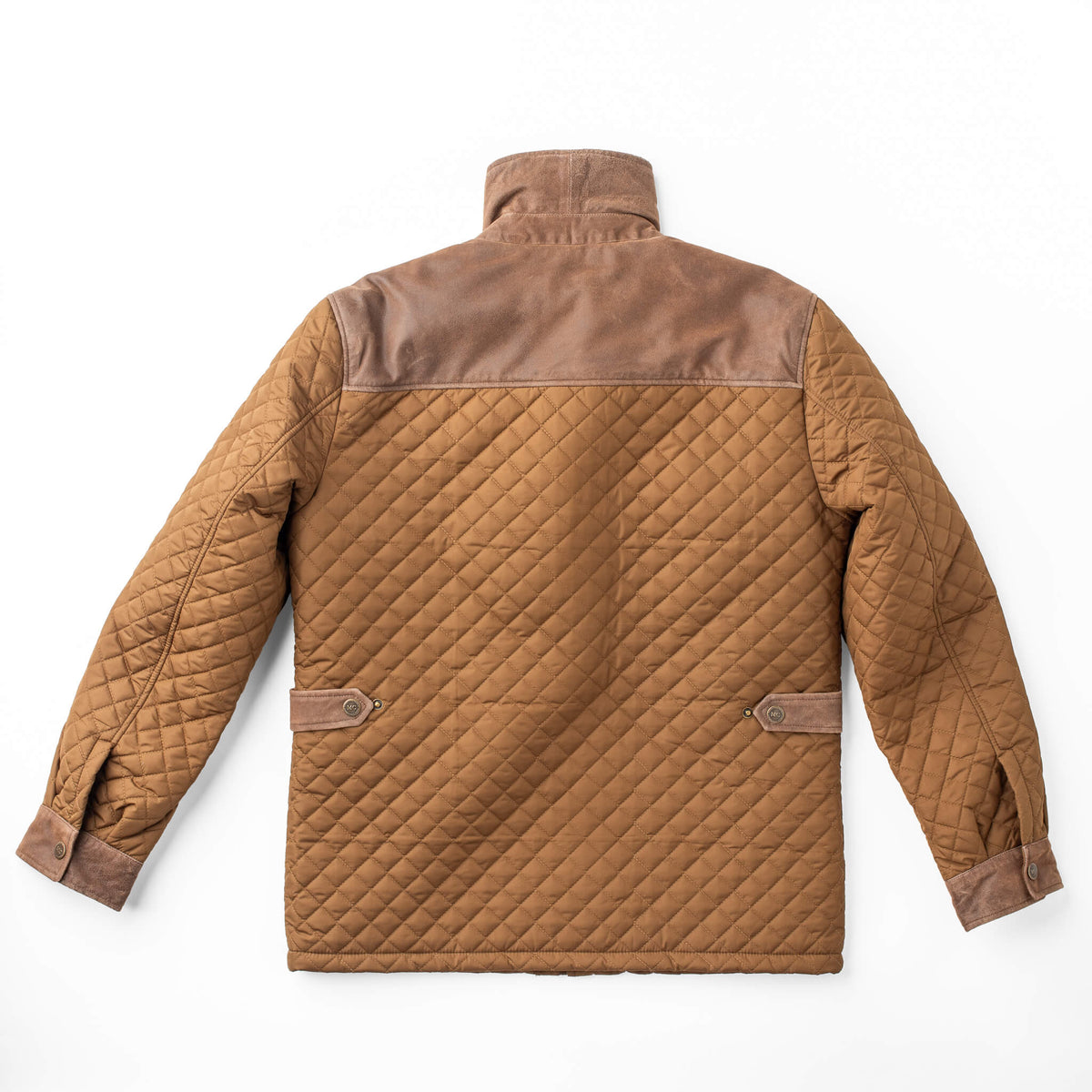 Ingram Diamond Quilted Nylon Jacket with Leather Trim - Golden