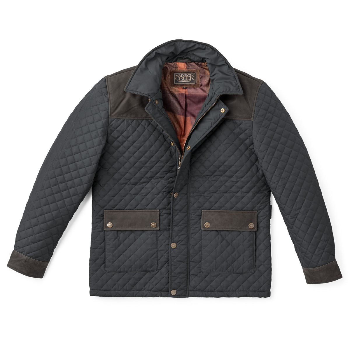 Ingram Diamond Quilted Nylon Jacket with Leather Trim