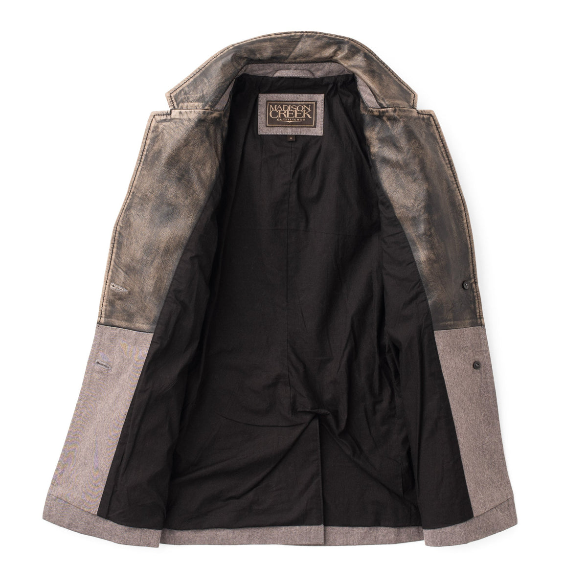 Jane Beaded Denim & Leather Blazer - Charcoal Denim