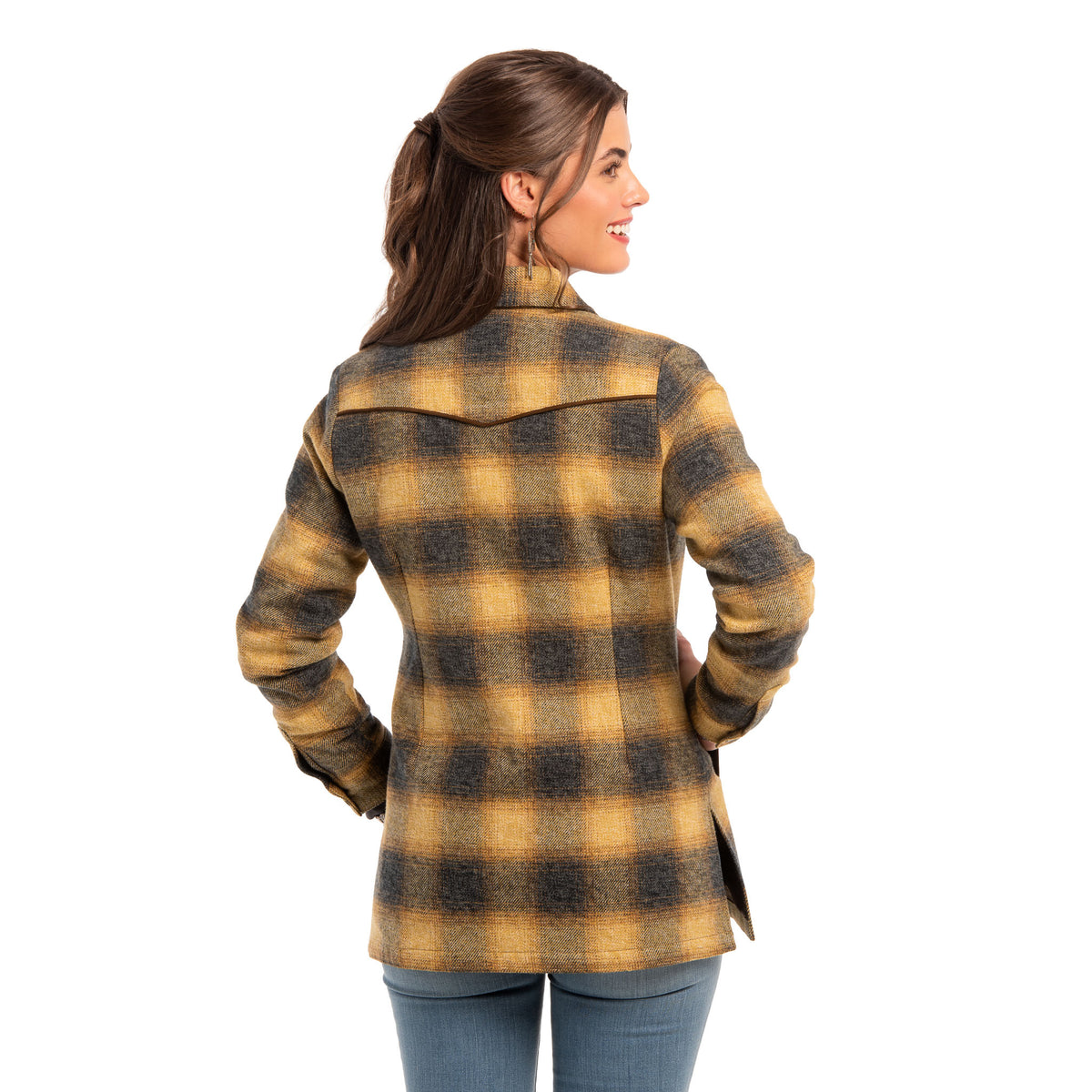 Katie Ombré Plaid Shirt Jacket
