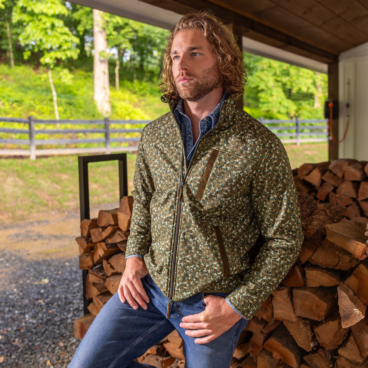 Keystone Low Country Camo Lightweight Performance Softshell Jacket - Olive Camo