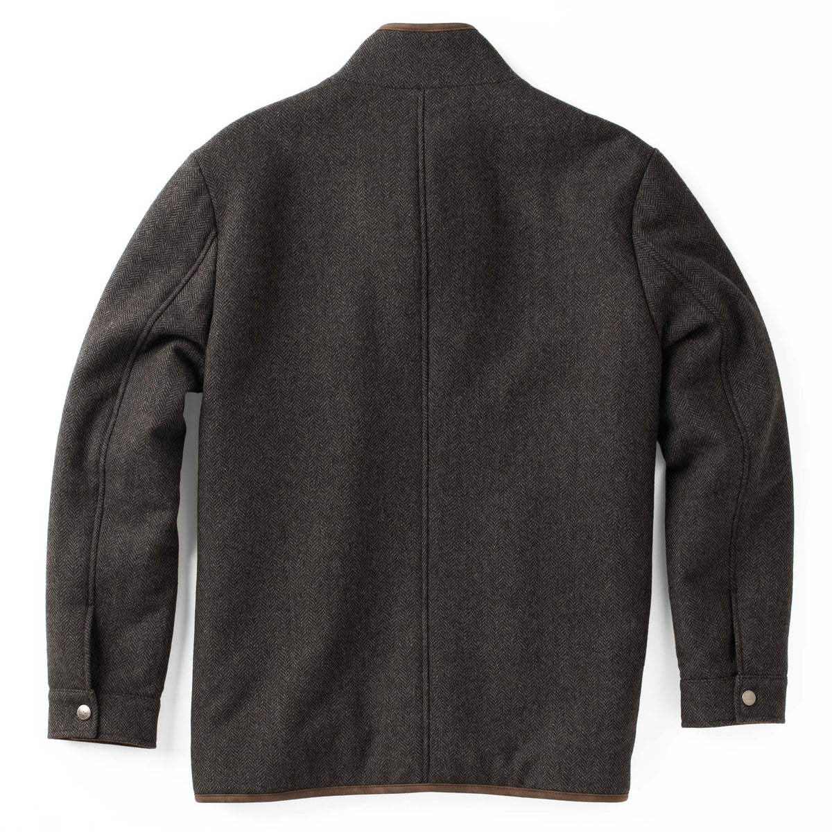 Grayson Wool Blend Shirt Jacket - Charcoal Herringbone