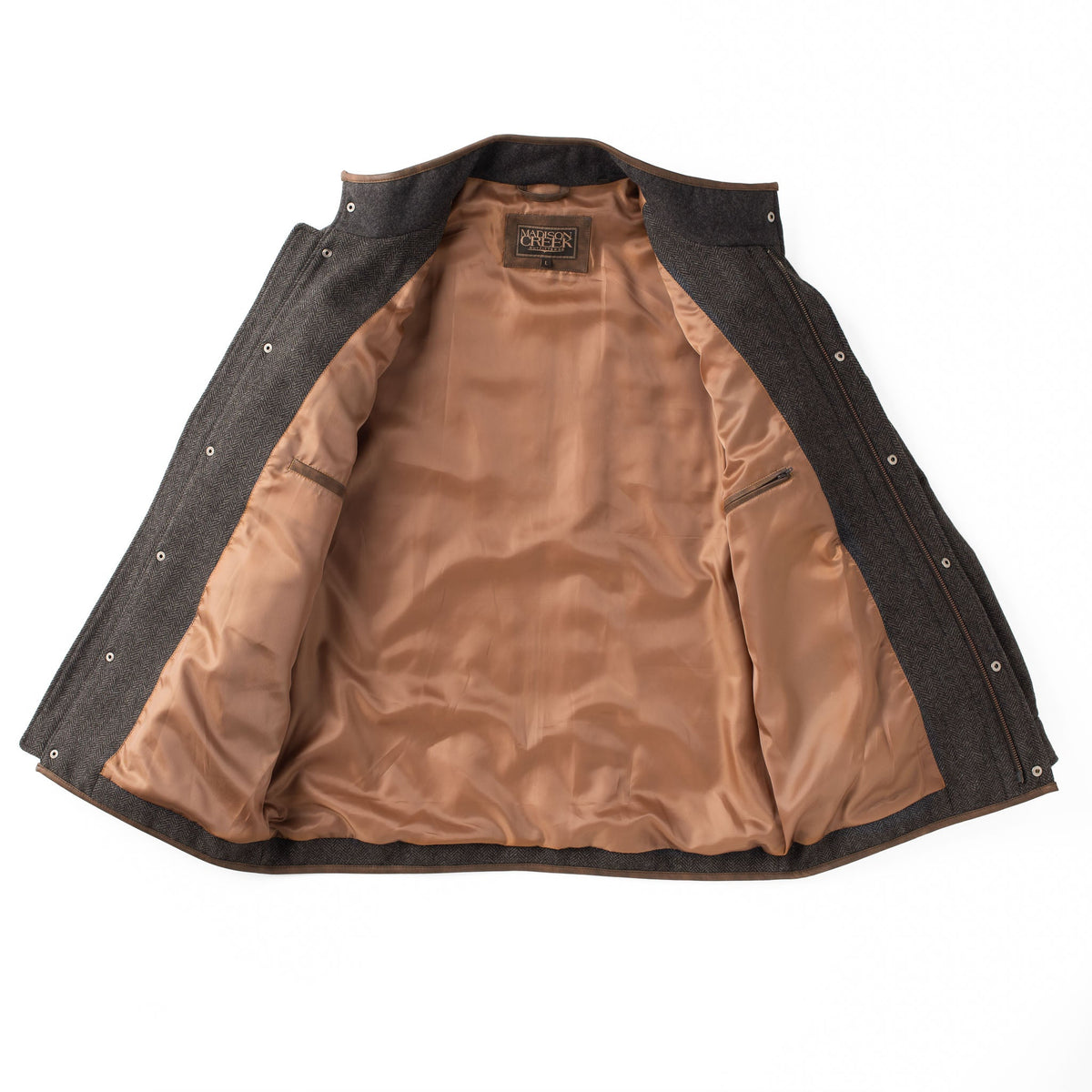Grayson Wool Blend Shirt Jacket - Charcoal Herringbone