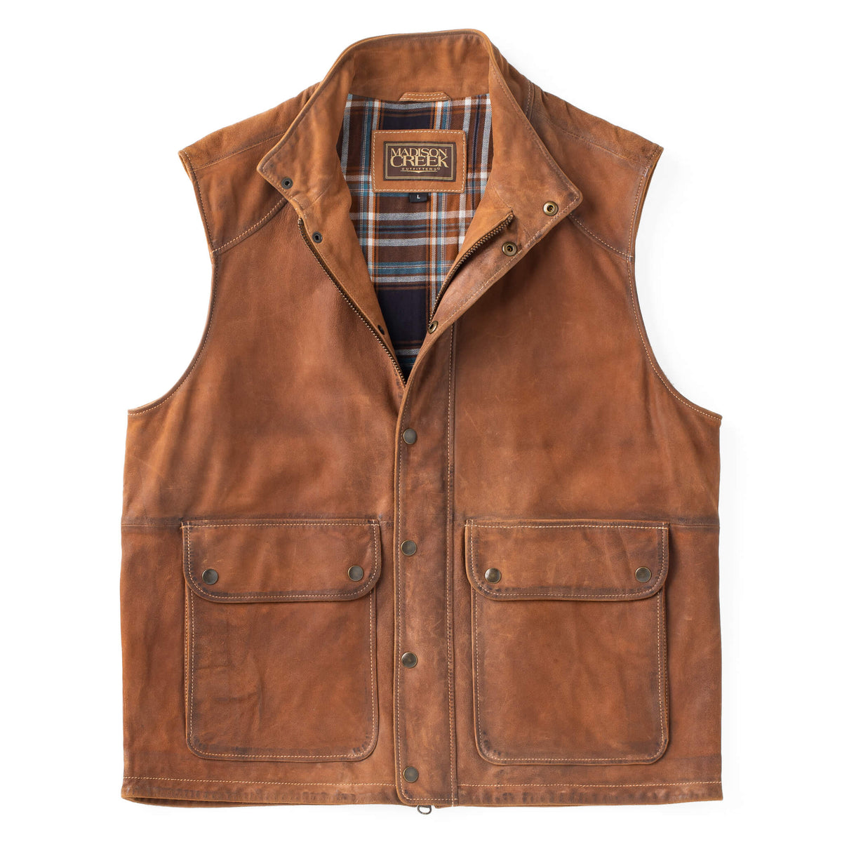 Taos Goat Nappa Leather Vest - Antique Brown