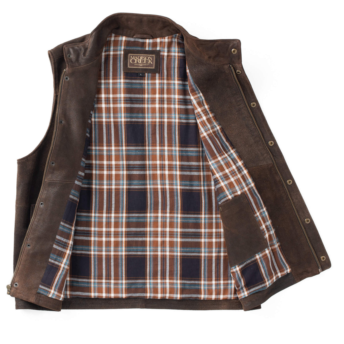 Taos Goat Nappa Leather Vest - Antique Brown