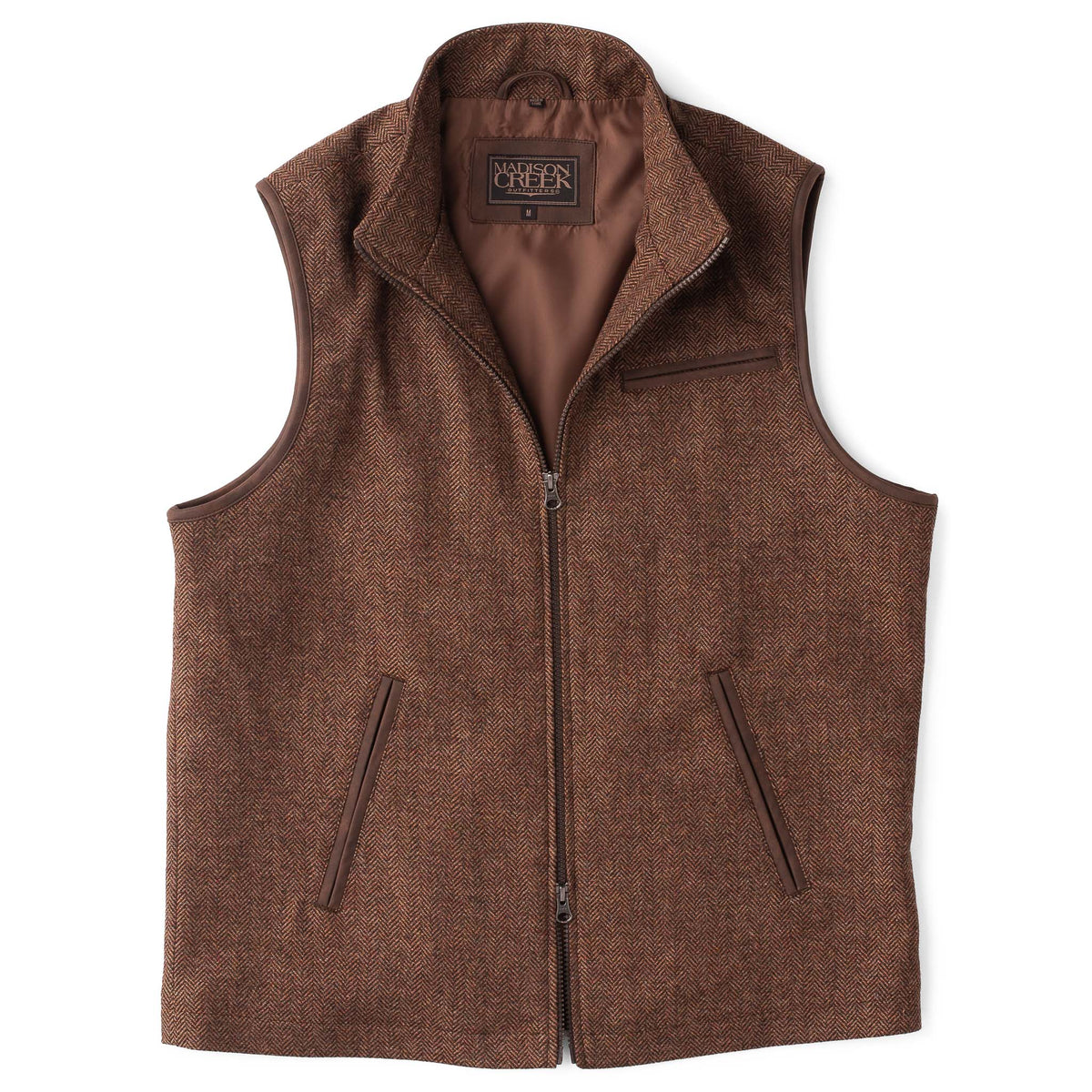 McKinney Wool Blend Vest - Brown Herringbone