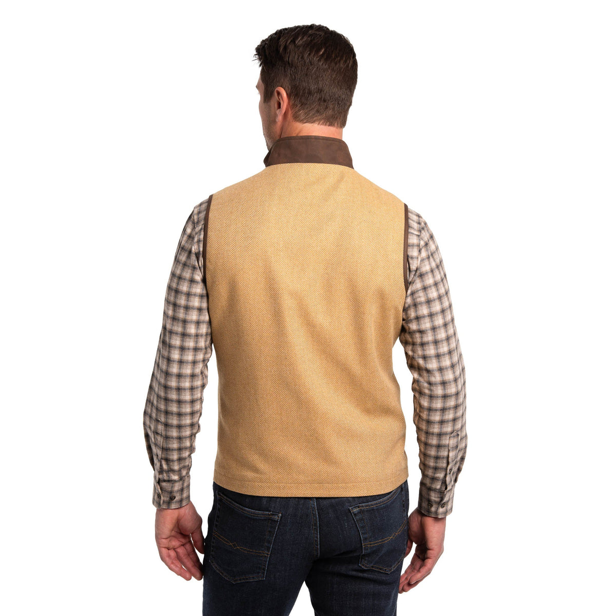 McKinney Wool Blend Vest - Wheat Herringbone