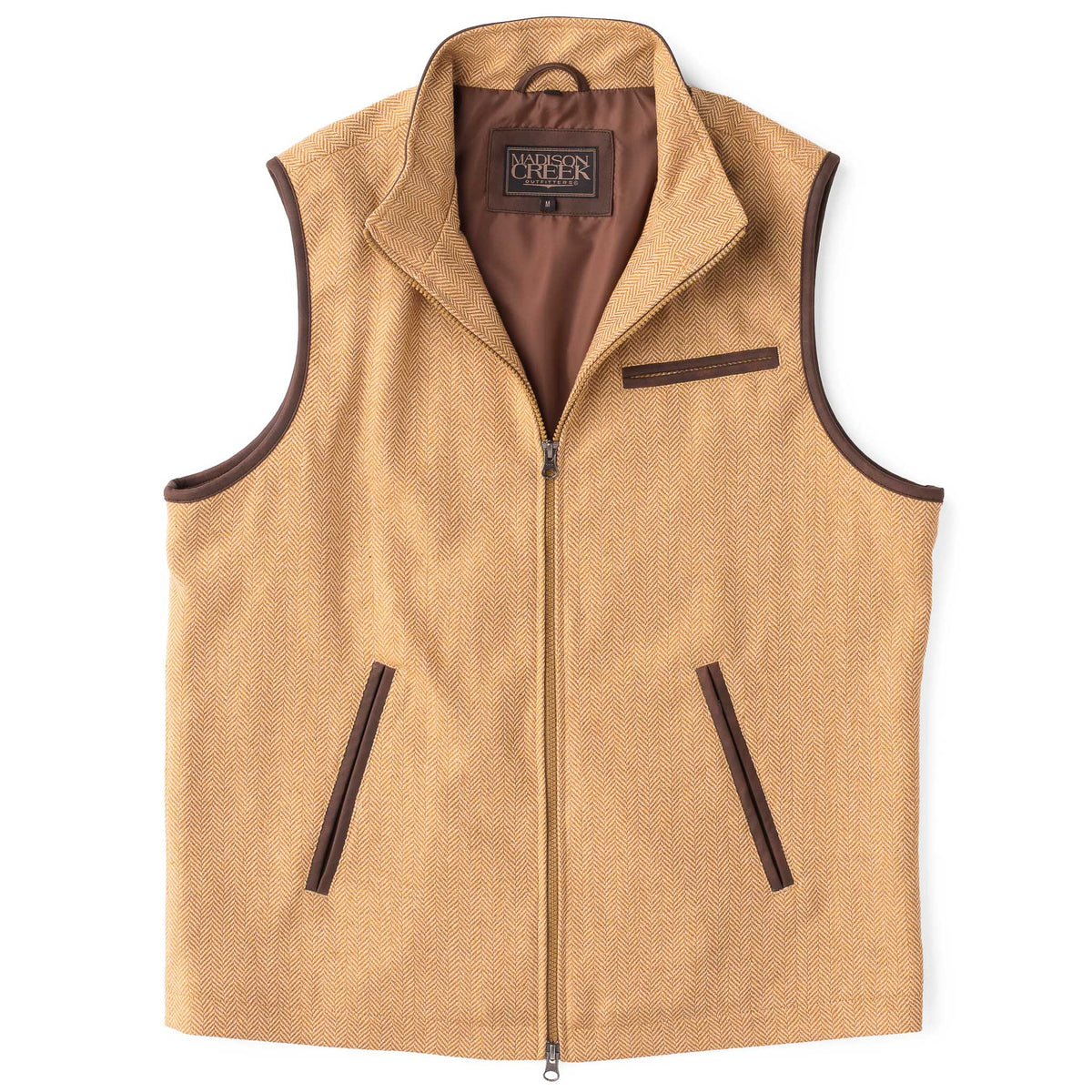 McKinney Wool Blend Vest - Brown Herringbone