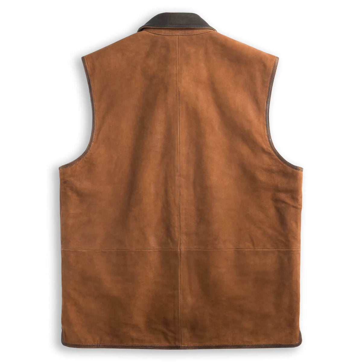 Memphis Goat Nubuck & Wool Lightweight Reversible Vest - Bourbon / Charcoal