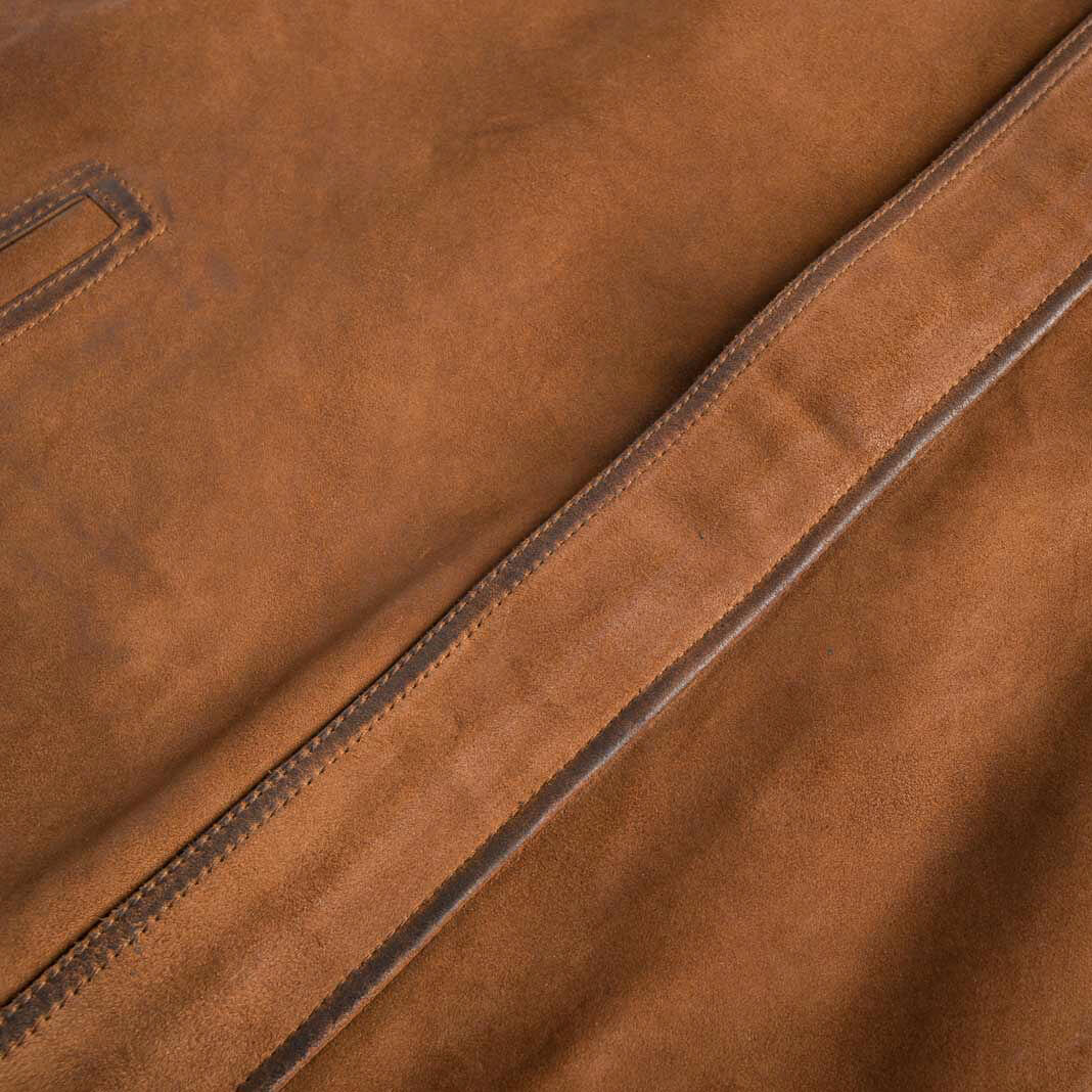 Memphis Goat Nubuck & Wool Lightweight Reversible Vest - Bourbon / Charcoal