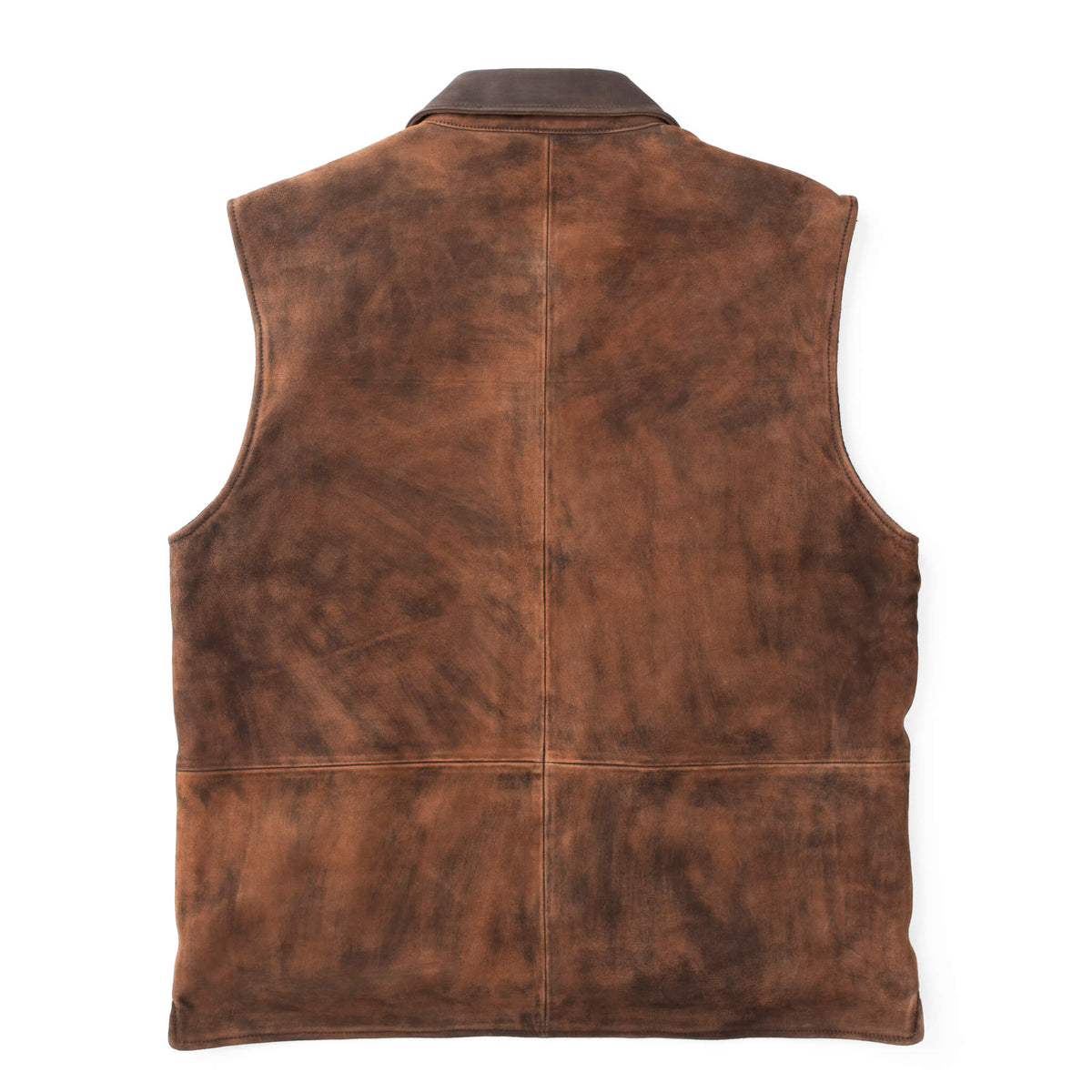 Memphis Goat Nubuck & Wool Lightweight Reversible Vest - Bourbon / Charcoal