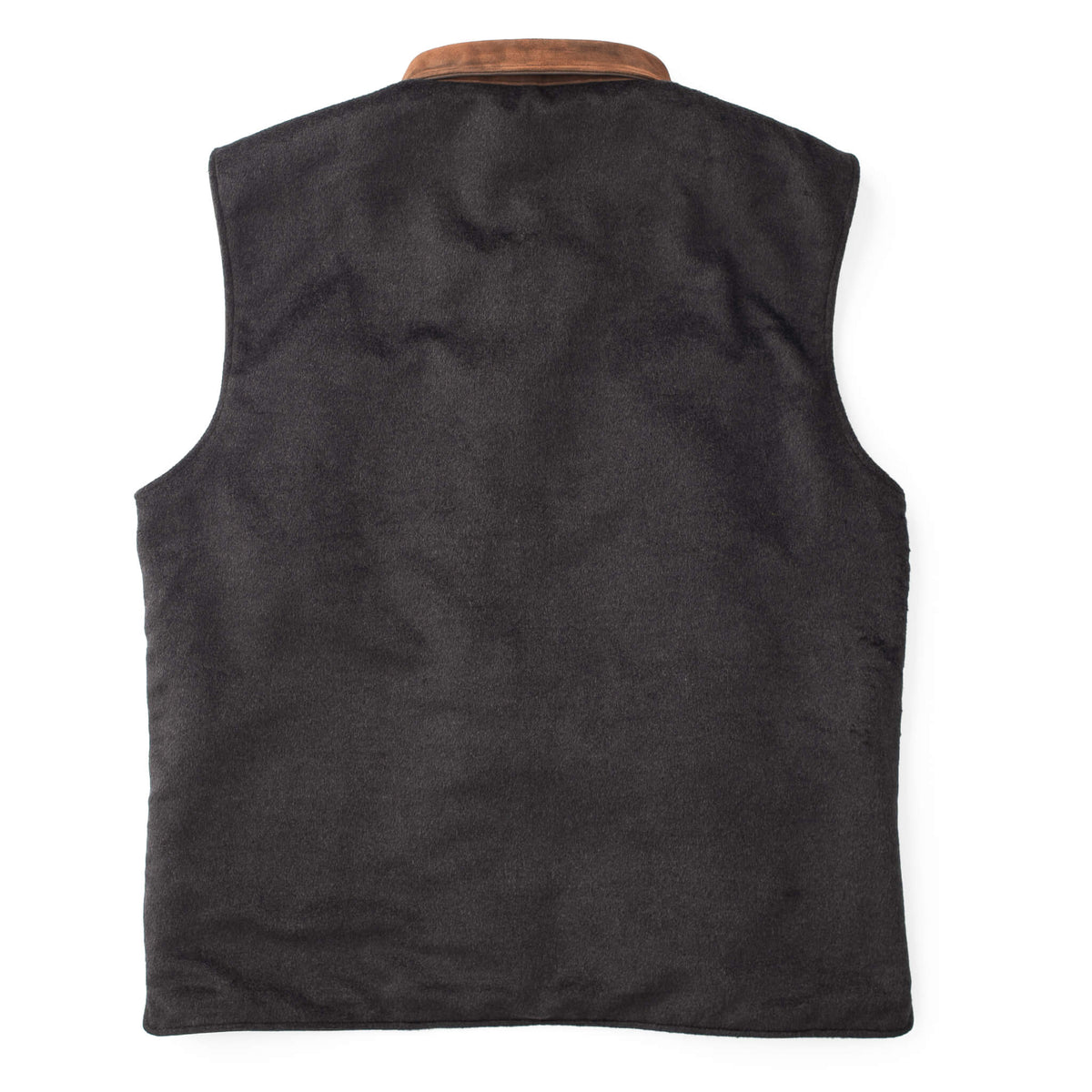 Memphis Goat Nubuck & Wool Lightweight Reversible Vest - Bourbon / Charcoal