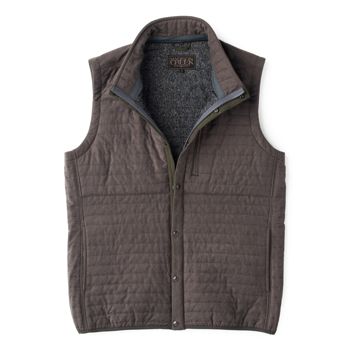 Newport Quilted Microsuede Vest - Graphite