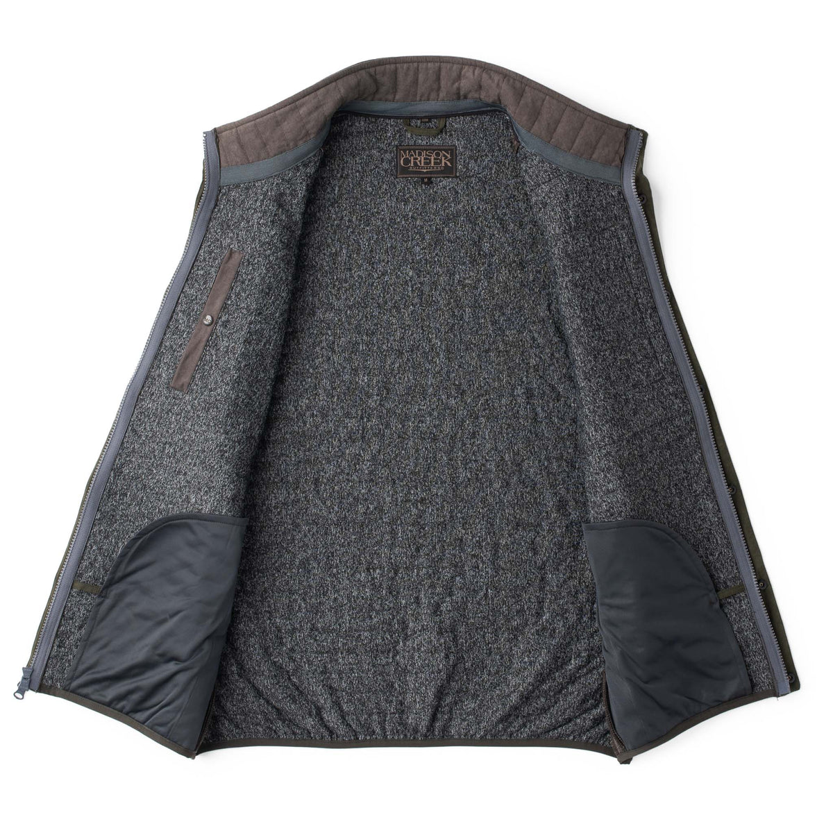 Newport Quilted Microsuede Vest - Graphite