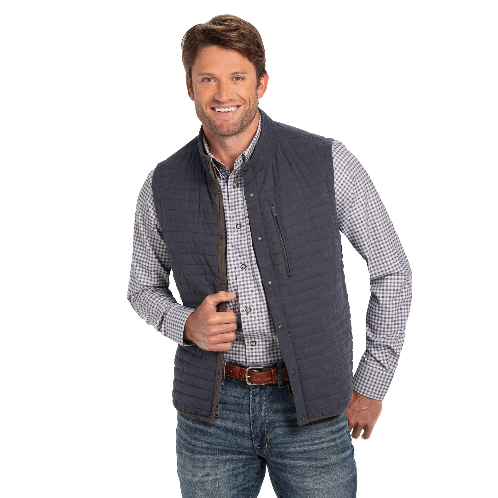 Newport Quilted Microsuede Vest - Madison Creek Outfitters