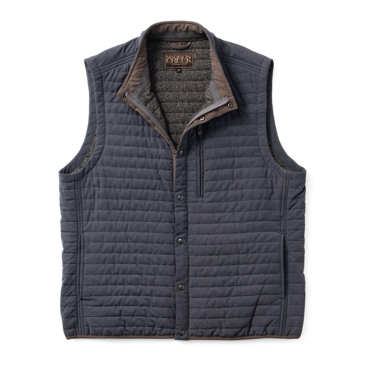 Newport Quilted Microsuede Vest - Navy