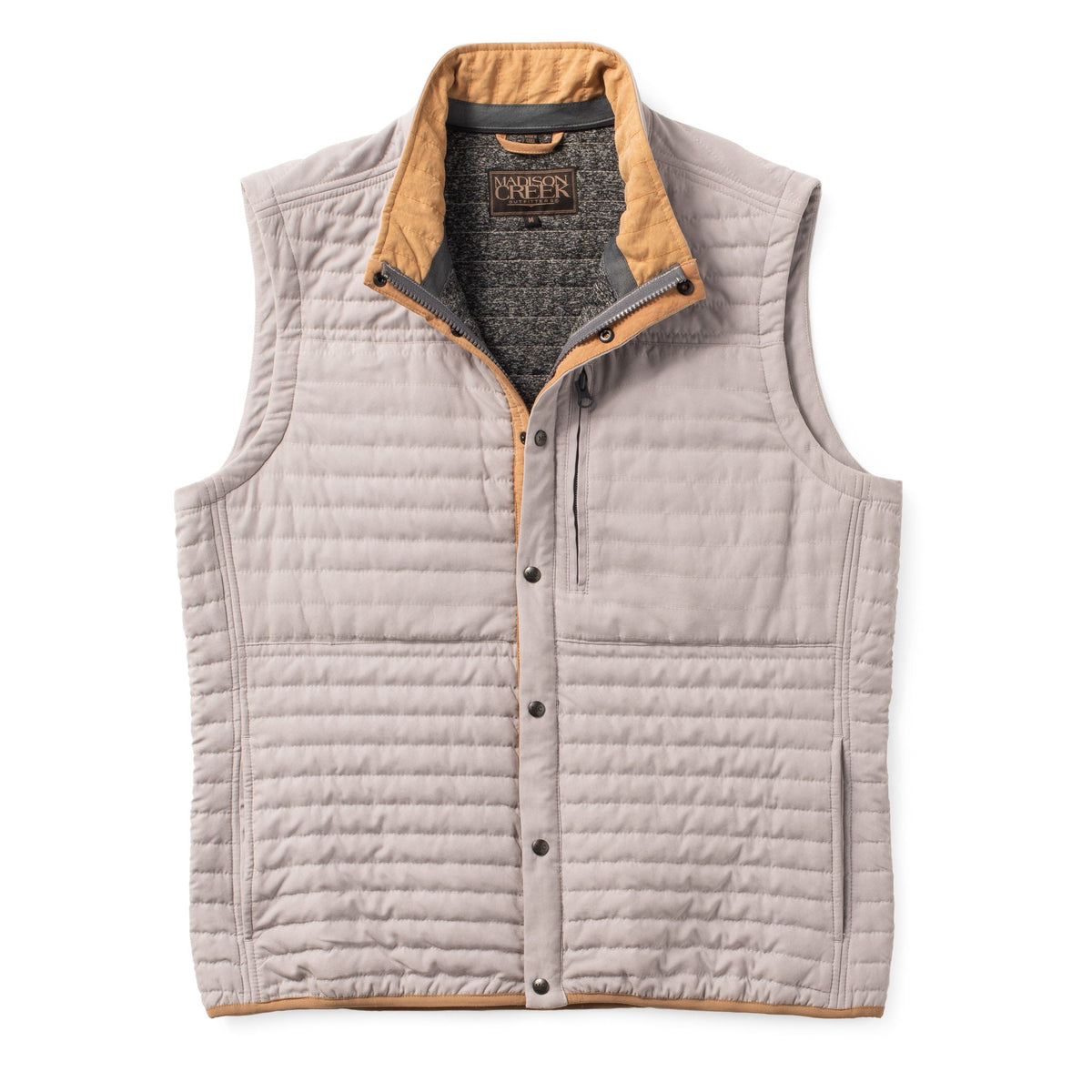 Newport Quilted Microsuede Vest - Stone