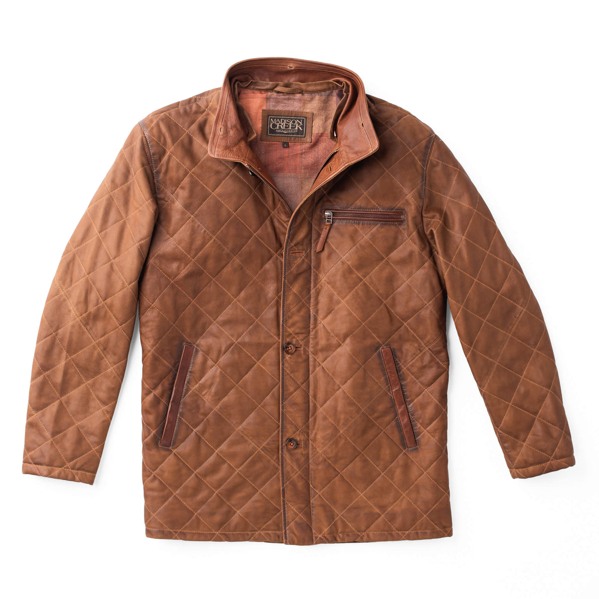 Rainier Waxed Goat Suede Leather Jacket - Chestnut
