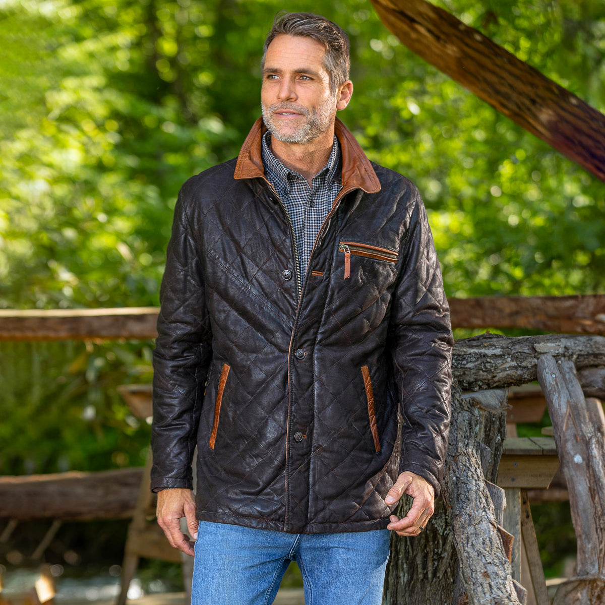 Rainier Waxed Suede Leather Jacket