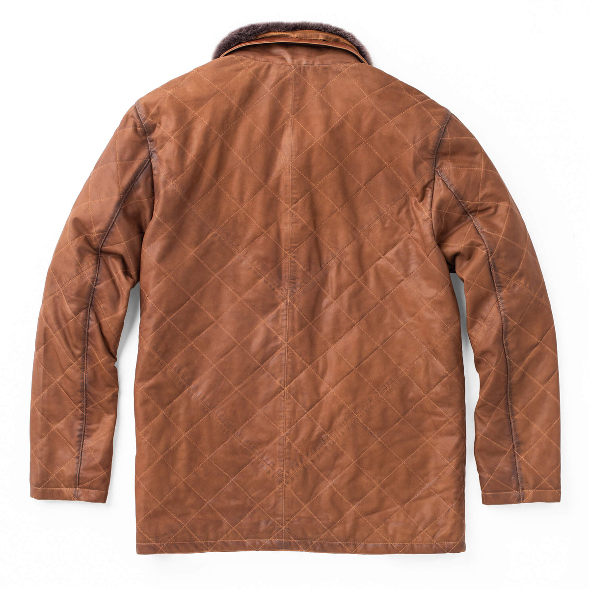 Rainier Waxed Goat Suede Leather Jacket - Chestnut