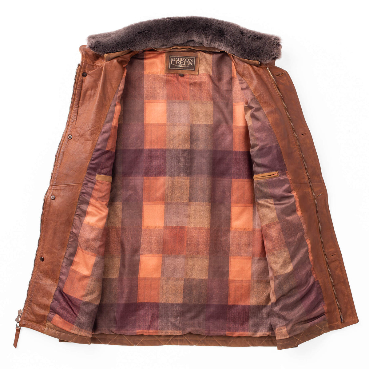 Rainier Waxed Goat Suede Leather Jacket - Chestnut