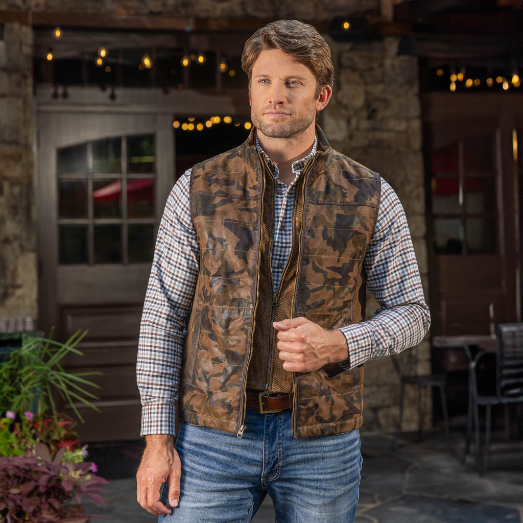 Ranger Waxed Goat Suede Leather Camo Vest - Madison Creek Outfitters